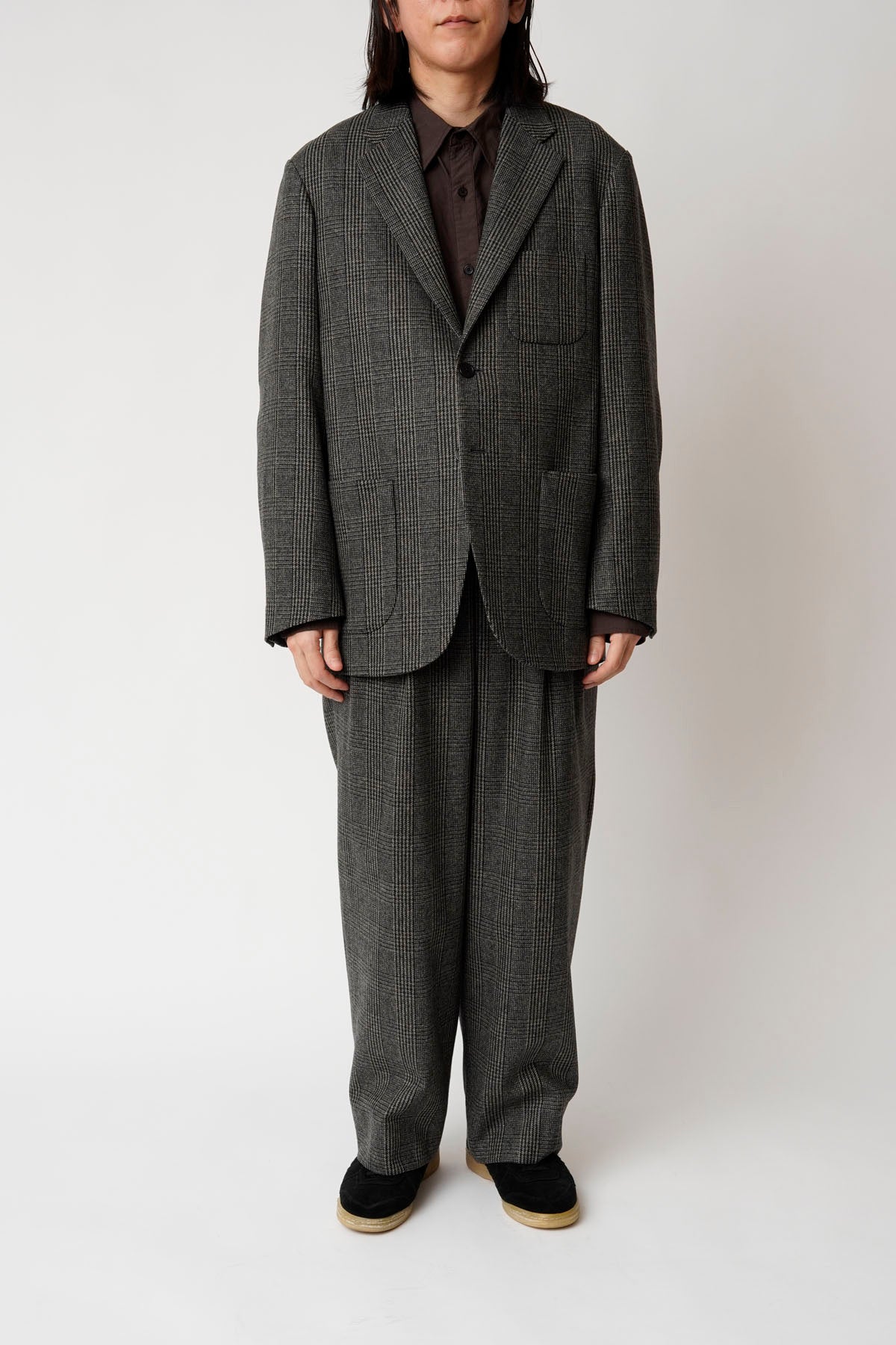 UNIVERSAL PRODUCTS　Tweed Check Wide Trousers