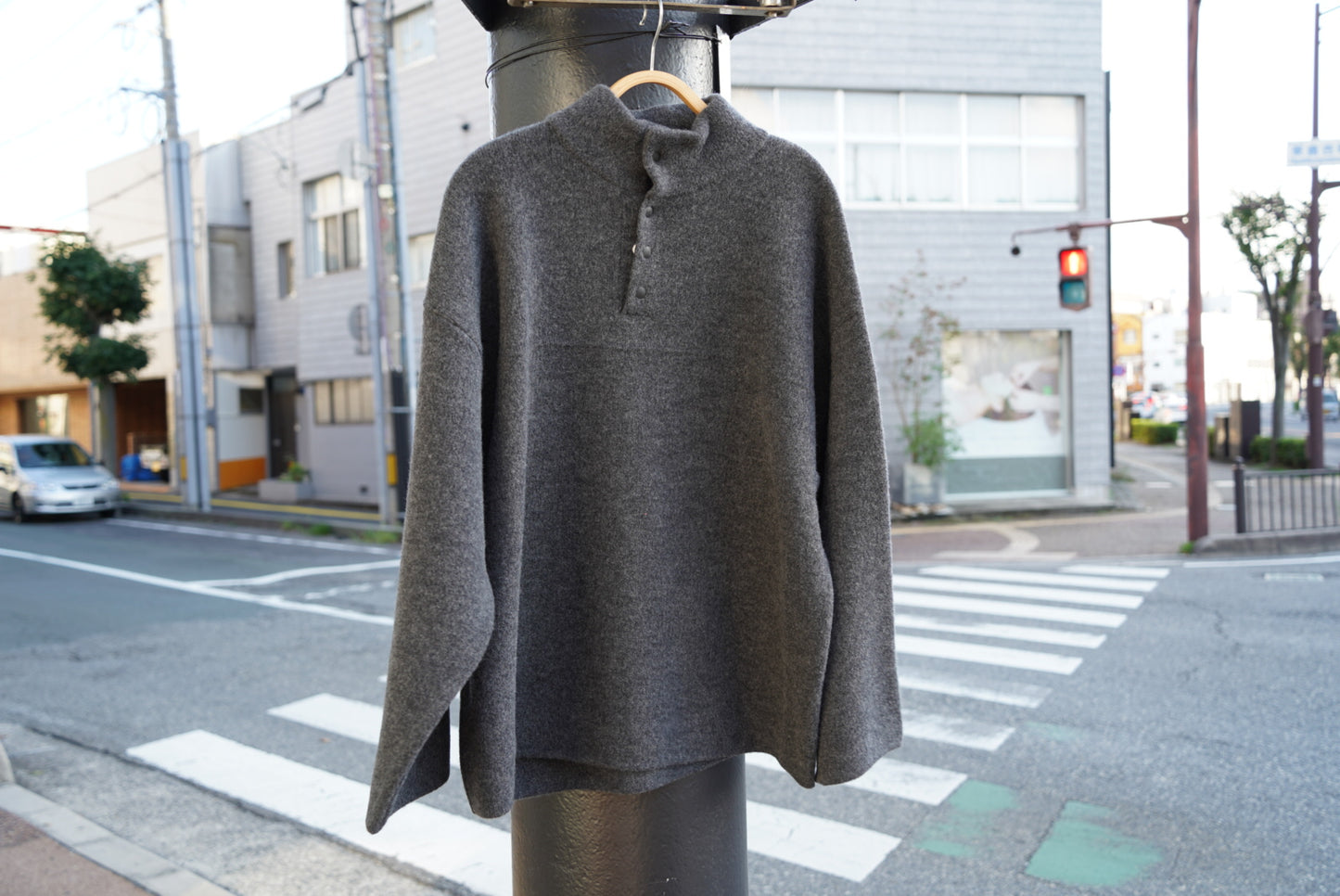 Blanc YM Wool Fleece Snap Pullover